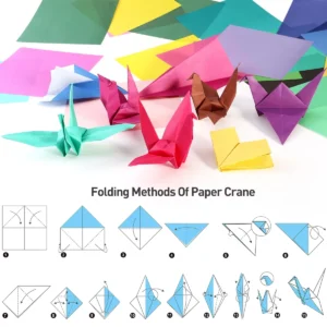 200 Sheets of Origami Paper - Vivid Colors