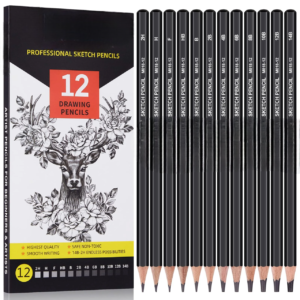 12 Packs Graphite Set for Drawing, Sketching, and Shading