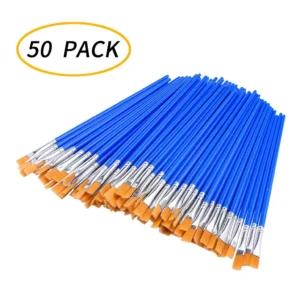 Set of 50-Pcs Flat Paint Brushes blue