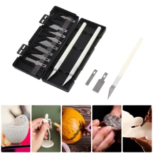 3-Pcs Craft Knife Kit Replaceable Stainless Steel And ABS For Trimming Deburring