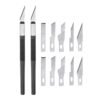 2 Pack Art Craft Carving Knife with 12 Pack Spare Metal Blades Plastic Handle Black