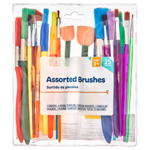 Assorted Paint Brushes, 25 Count