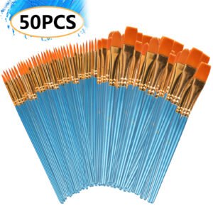 Acrylic Paint Brush Set, TSV 50 Pcs Miniature Detail Painting Brushes