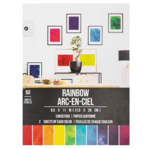 Watercolor Multicolor Rainbow Cardstock Paper Pad, 8.5